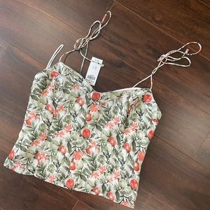 Abercrombie floral tie top